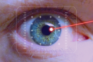 types of retinal detachment laser pointing at inner eye